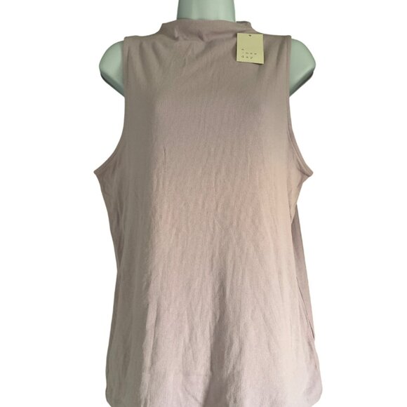 A New Day Womens Violet Mock Neck Ribbed Sleeveless Tank Top Size XL - Picture 2 of 11